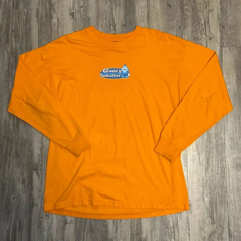 Vintage 90s World Industries Box Logo Long Sleeve Shirt Size XL Skate